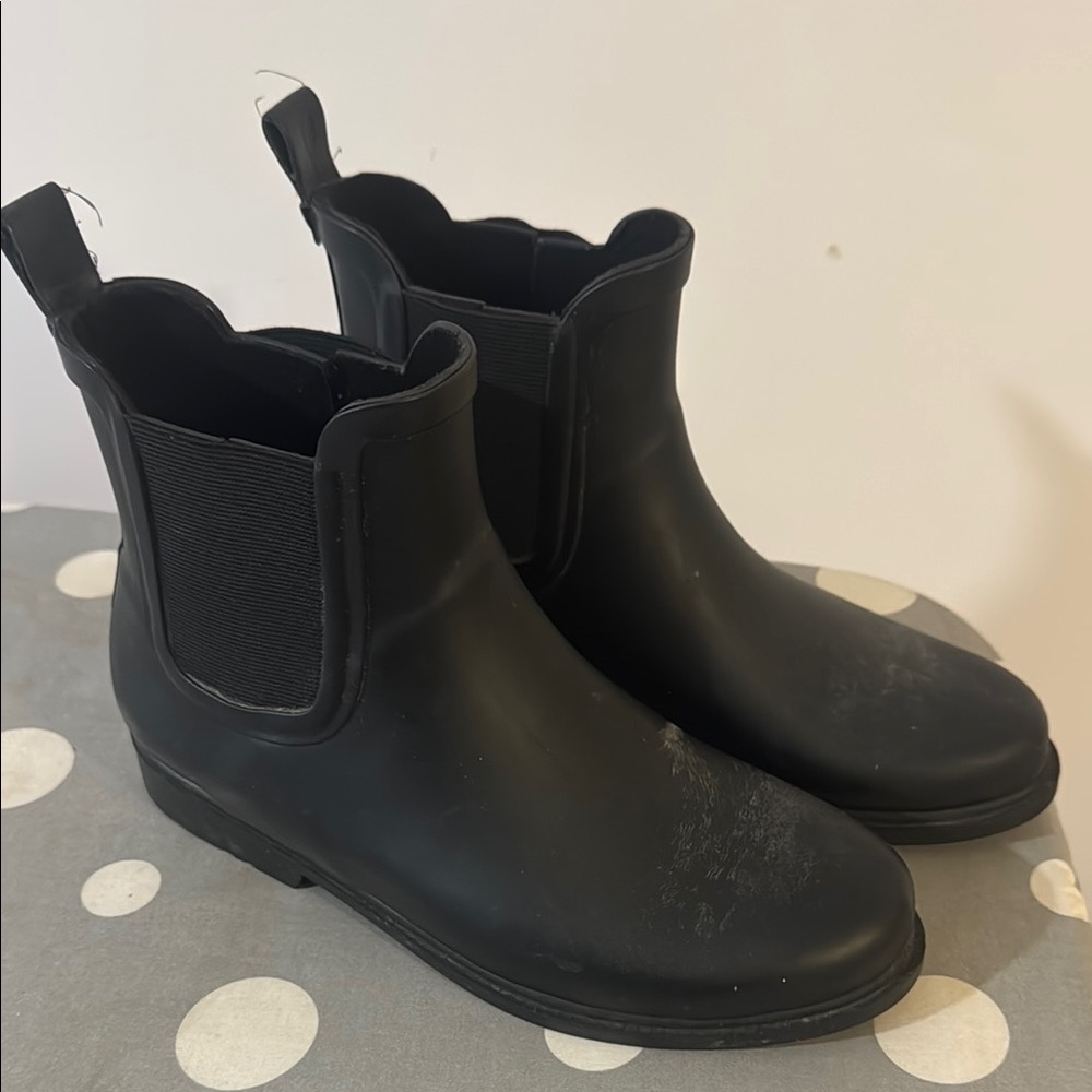 J. Crew Black Winter Chelsea Boots with Elastic Panels